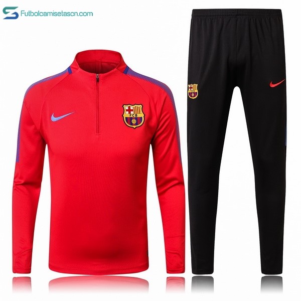 Chandal Barcelona Niños 2017/18 Rojo Negro
